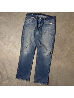 Levi's 501 Button Fly Jeans Mens 36x30 Medium Wash Frayed